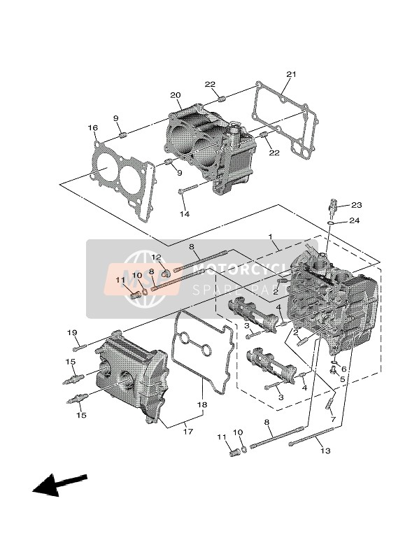 B7M111900100, Cover, Cylinder Head 1, Yamaha, 0